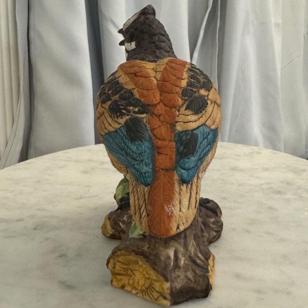 Norcrest Ceramic Quail Bird Figurine on Log with Berries Hand‎ Painted Taiwan - Picture 8 of 8